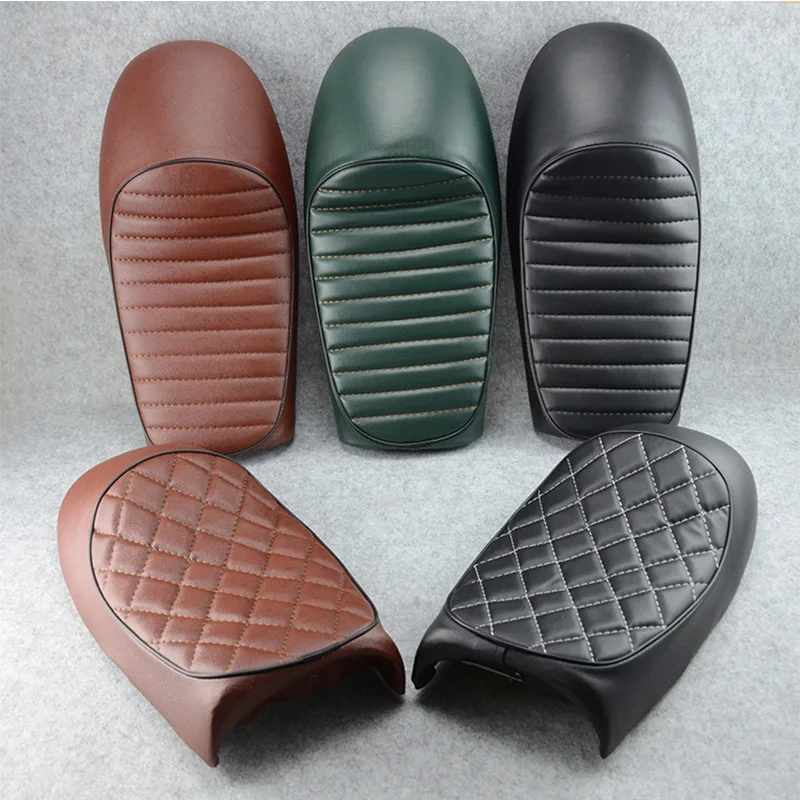 2 colors Retro Seat Custom Motorcycle Cafe Racer Vintage Replacement Hump Saddle Seat Fit ForYamahaKawasakiHonda Scrambler