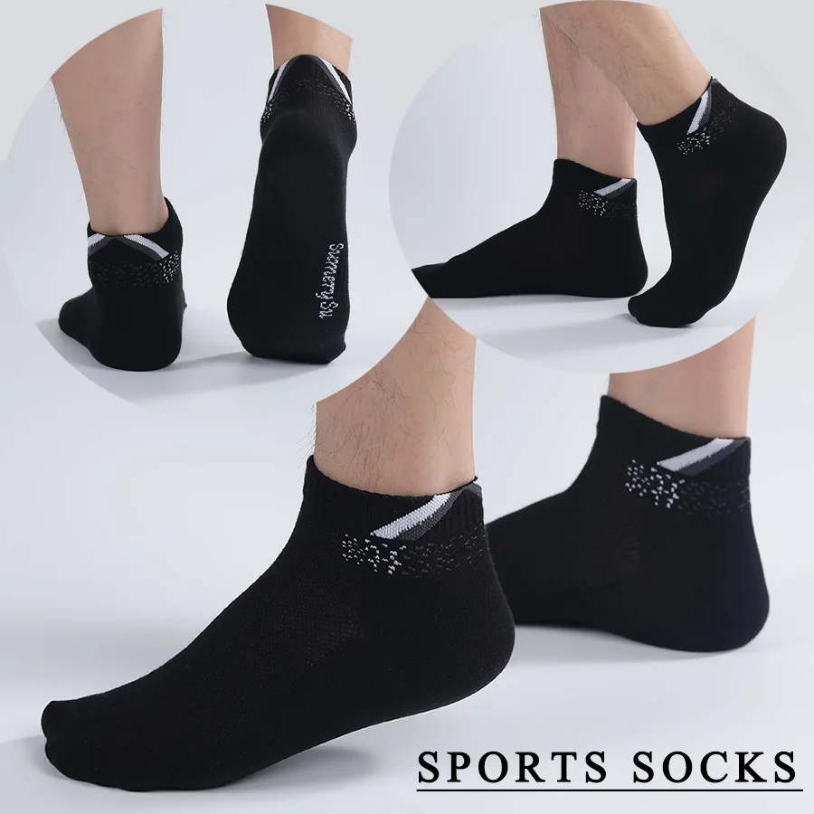 5 Pairs/Lot Sports Socks Men Short Running Athletic Outdoor High Quality Cotton Summer Ankle Breathable Travel Casual 5 Colors