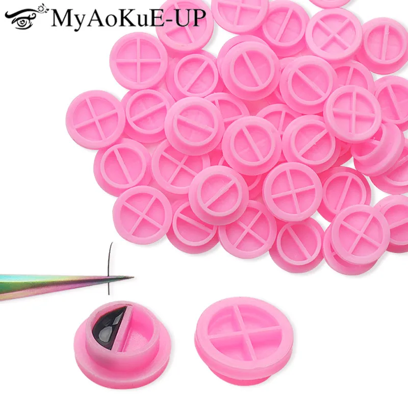 100Pcs Flower Eyelash Glue Cup Holder Extension Tools Lashes Pallet Individual Grafting Eye Lashes Tattoo Adhesive Pigment Cups