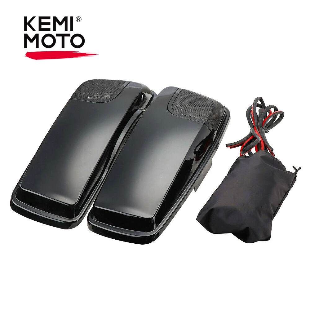 KEMIMOTO Hard Saddlebag Speaker Lids Cover For Street Electra For Glide Road King 2014 2015 2016 2017 2018 2019 2020