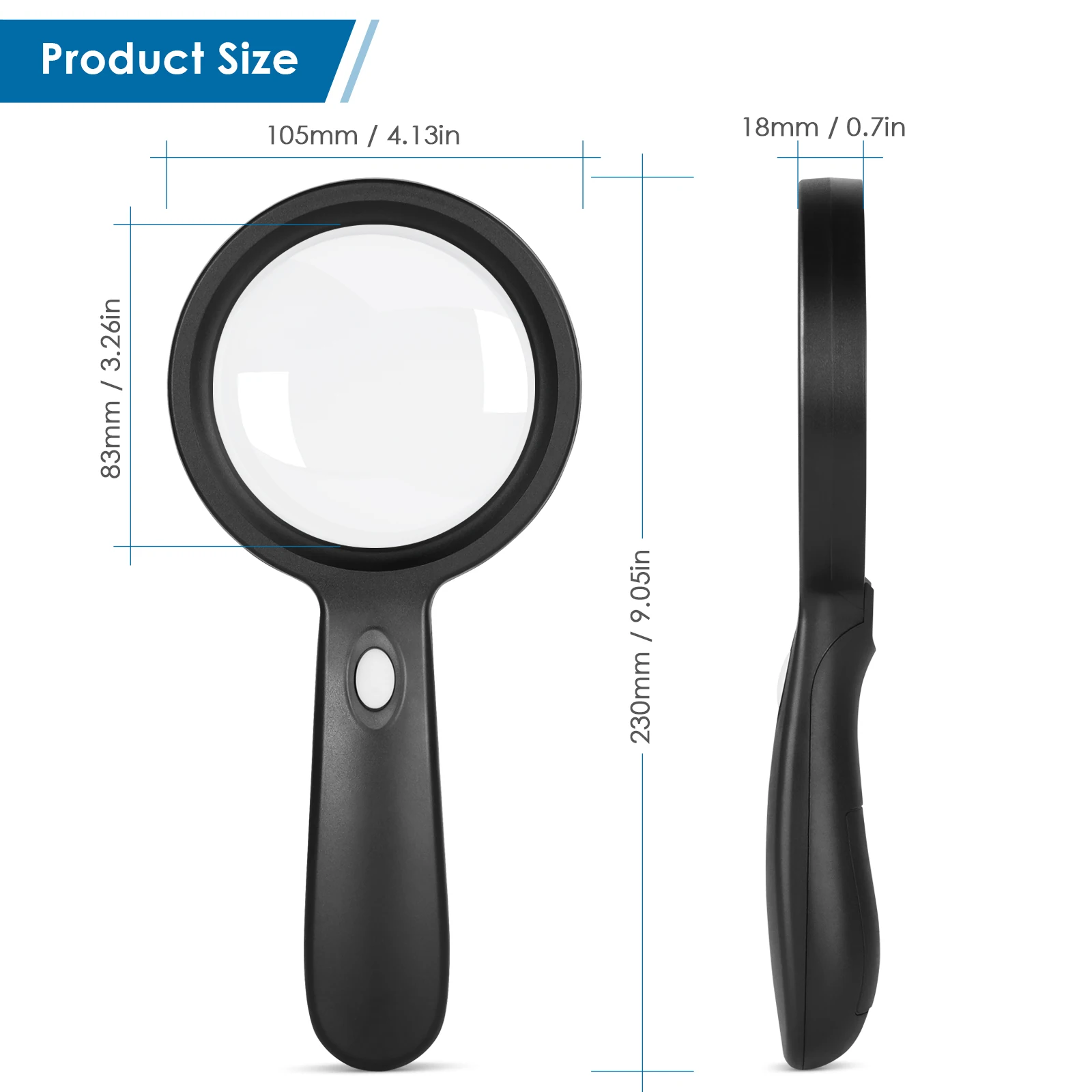 Loupe éclairée 10X avec 12 lumières LED, grande loupe à lentille pour réparation de lecture
