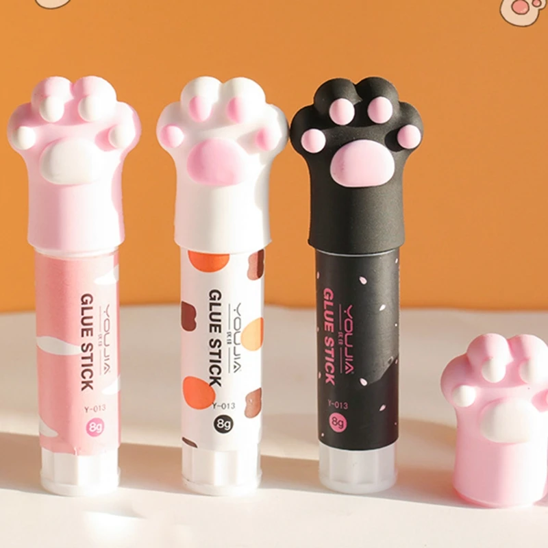 Simpatico gatto artiglio Quick Stick colla solida Kawaii Stick solvente Non tossico multiuso