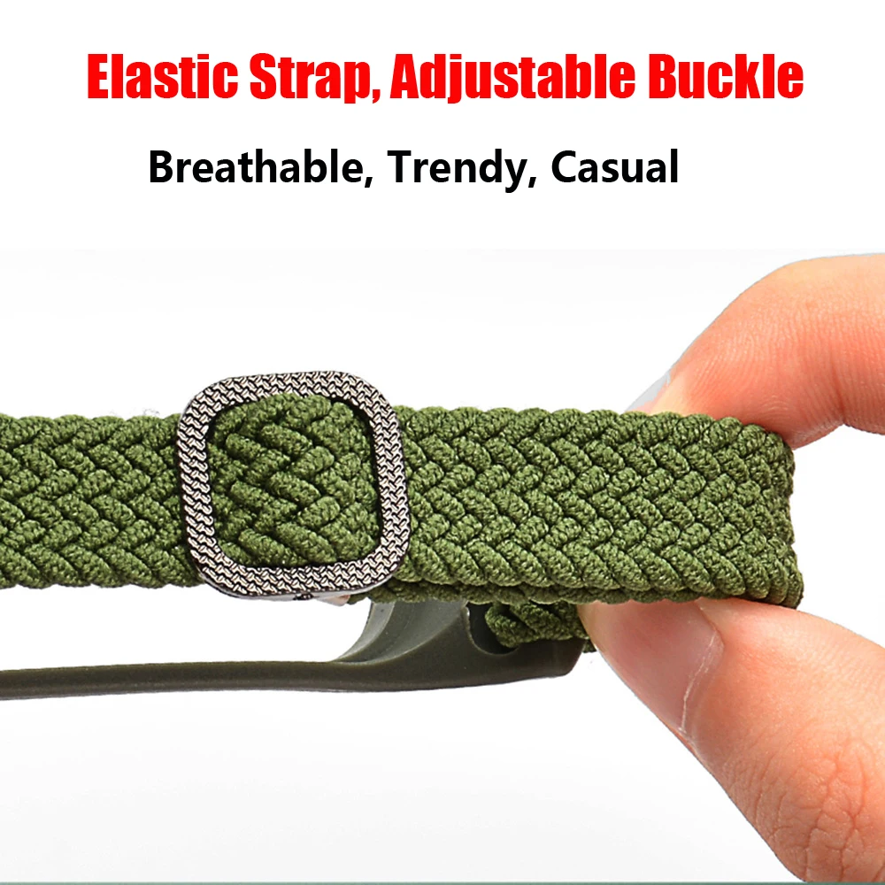 Bracelet for Mi band 7 6 Strap Elastic adjustable Nylon Braided Miband4 miband 5 correa Wristband for xiaomi Mi band 4 3 5 6 7