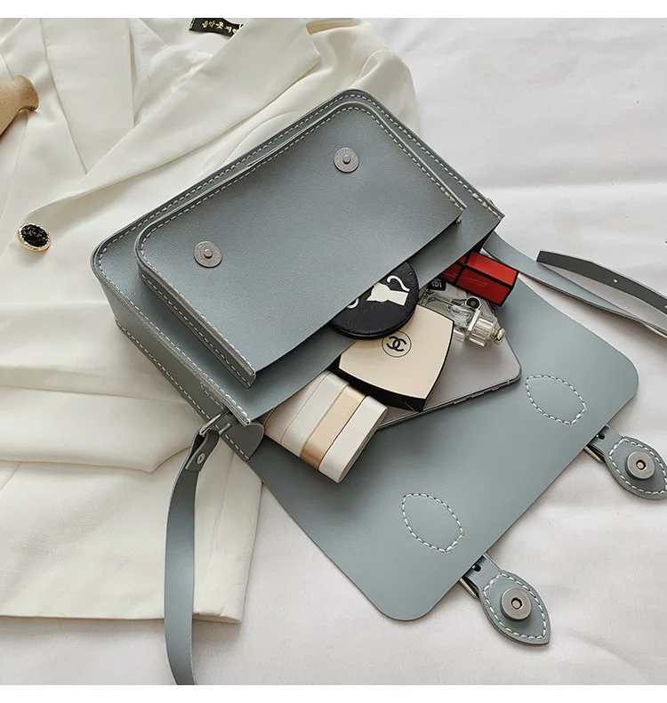 Customized DIY Leather Cambridge Bag Handmade Sewing Women Crossbody Shoulder Bag Handcrafted Semi-finished Kit Colorful