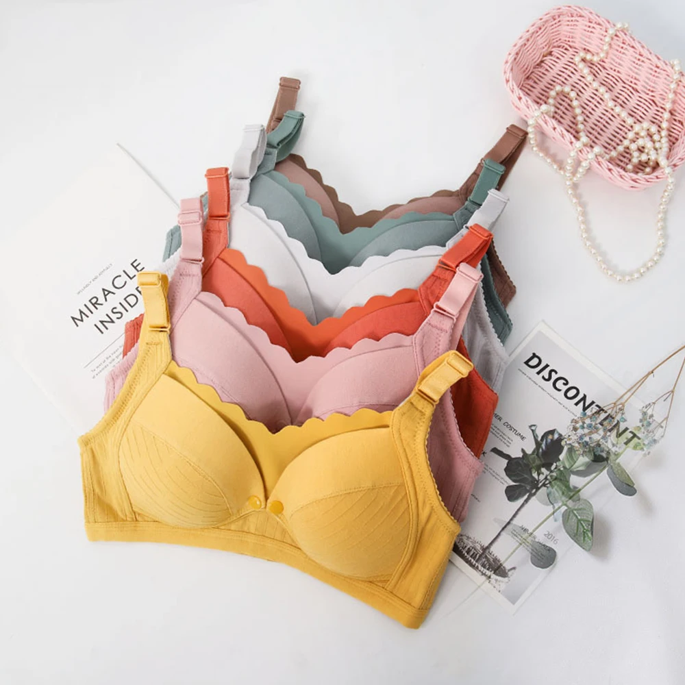 

Breast Feeding Bra Pregnant Women's Underwear Anti Sagging Feeding Cotton Pregnant Women's Bra Ultra-Thin Front Buckle In Summer