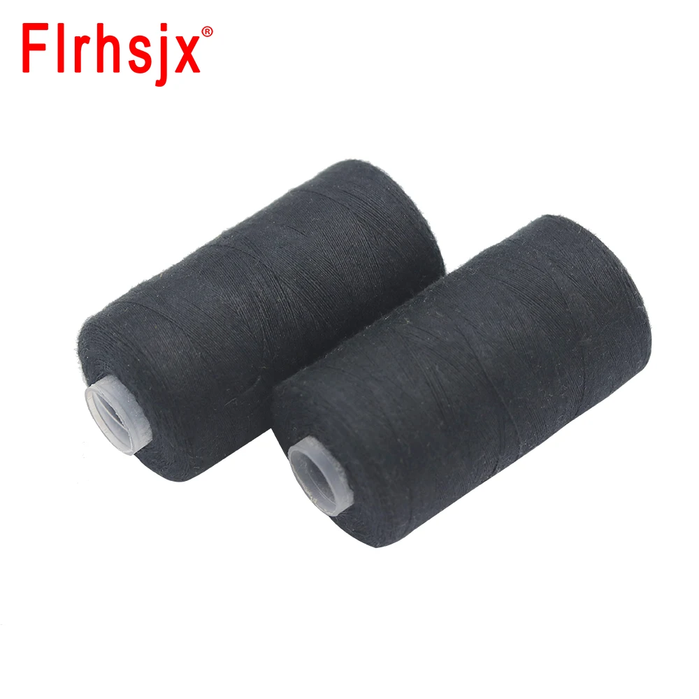 2pcs 200Yards Polyester Sewing Thread Spools 2 Colors 40/2 Threads for Sewing Machine Hand Repair Use for Hand&Machine Sewing