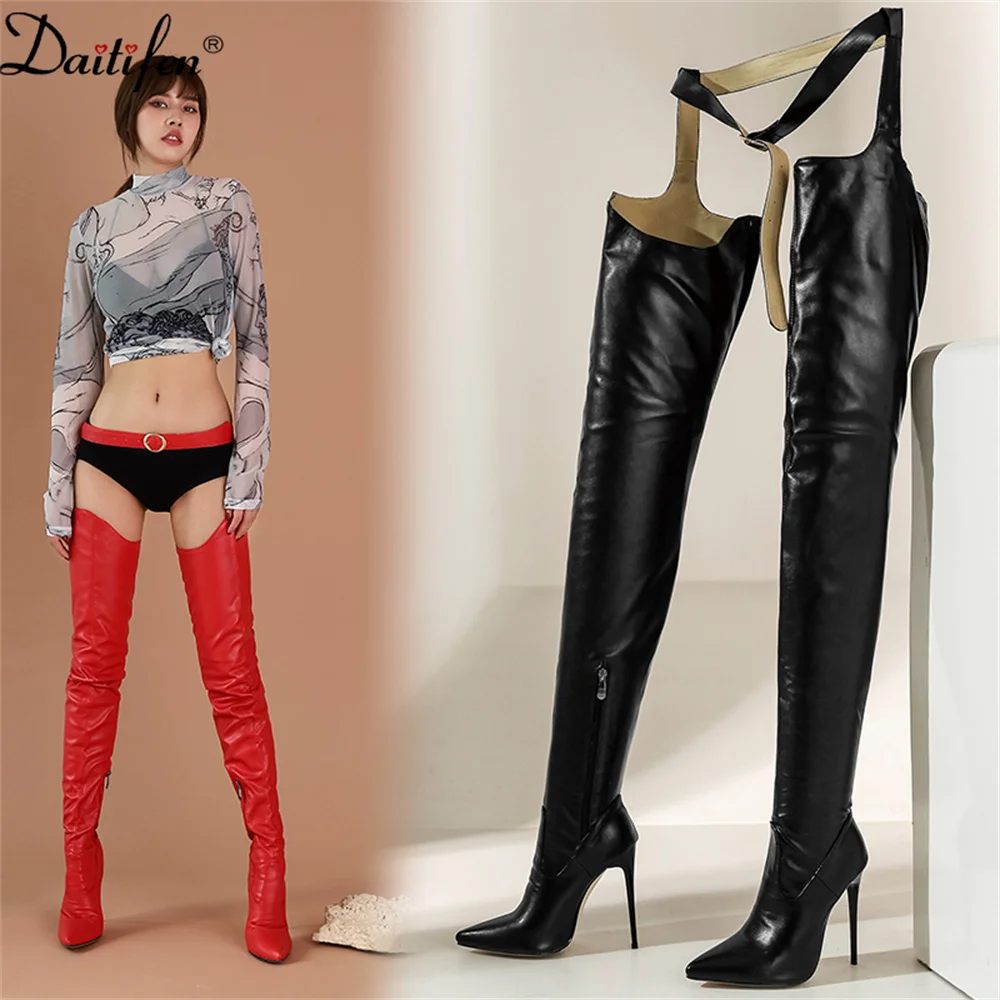 

Daitifen Women Pole Dancing Boots PU Supper Sexy Crossover Strap Lolita Style Rich In Seduction Show Off Your Feminine Charms SM