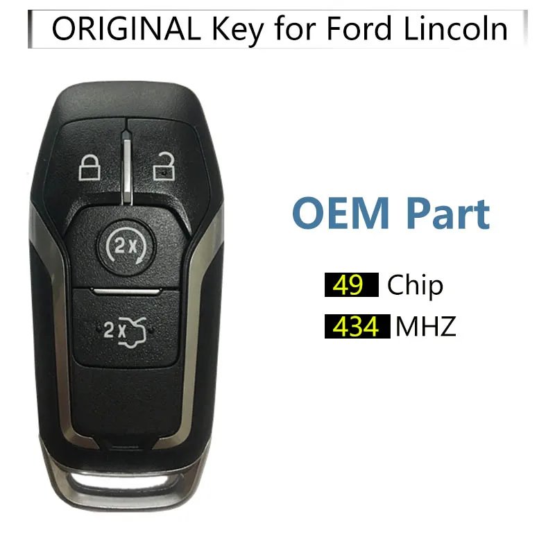 

CN093005 Original 4 Button Smart Key For Ford Lincoln Remote Frequency 434 MHz Transponder HITAG-Pro 49 Chip