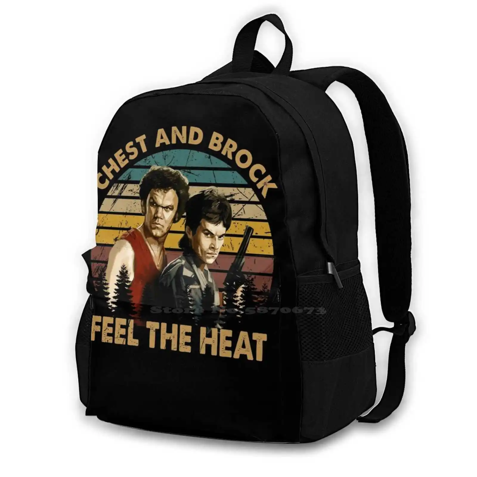 Vintage Chest And Brock Feel The Heat Boogie Night Film School Bag Big Capacity Backpack Laptop Boogie Nights Classic Vintage