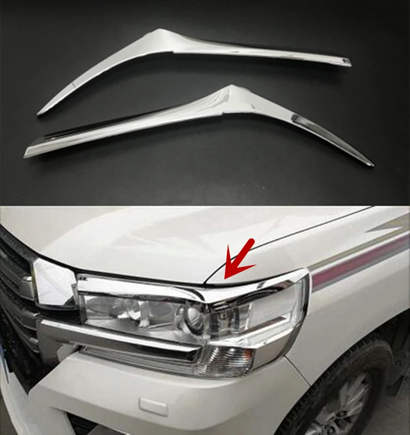

Car styling Car Front Headlight Eyelid Cover Trim For Toyota Land Cruiser LC200 2016-2021