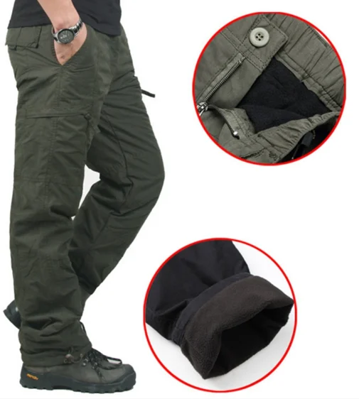 Pantalones gruesos cálidos para hombre, ropa de marca de alta calidad, de algodón táctico, camuflaje militar, doble capa, para invierno