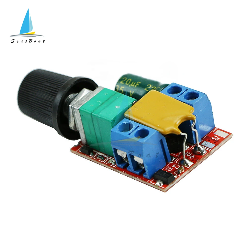Mini DC Motor PWM Speed Controller Module 3V 6V 12V 24V 35VDC 90W 5A DC Motor Speed Regulator Control Switch LED Dimmer
