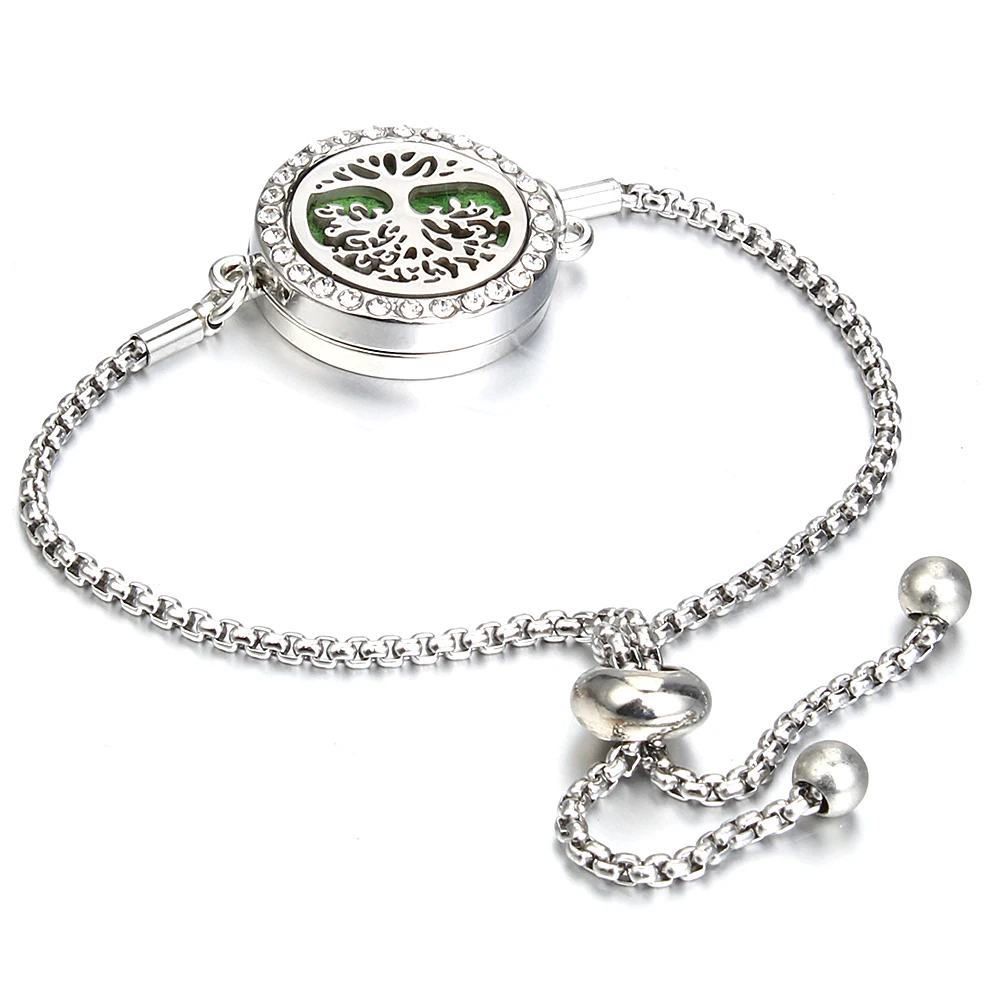 New Aromatherapy Bracelet Perfume Locket Bangle Magnetic Stainless Steel Essential Oil Diffuser DIY Bracelets Zinc Alloy Jewelry