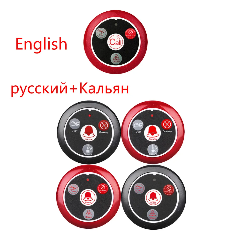 Retekess ร้านอาหาร Pager Hookah Wireless Calling System TD108นาฬิกา + 10Pcs T117เครื่องส่งสัญญาณปุ่มสำหรับบริการลูกค้า