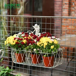 Wrought-iron Angel Wall Mounted Shelf Rack Basket for Flower Pot (2sizes/set)