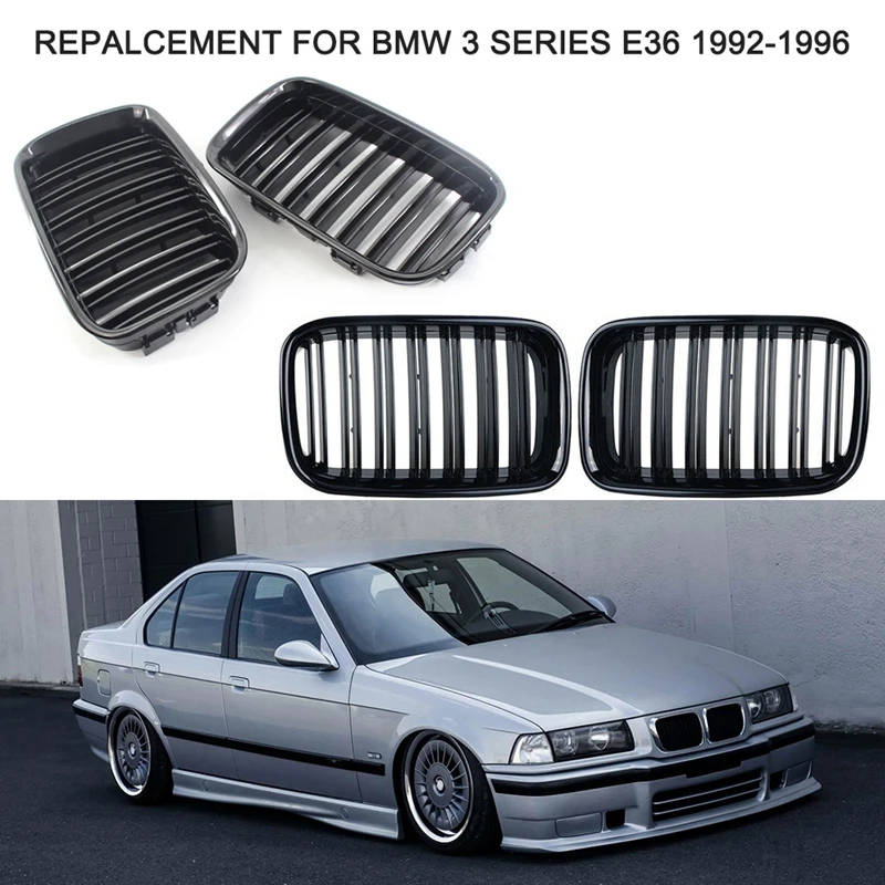 

Обновление для BMW 3 серии E36 1992-1996 Черная Двойная Передняя решетка радиатора передний бампер гадиатор решетка автомобильные аксессуары тюнинг