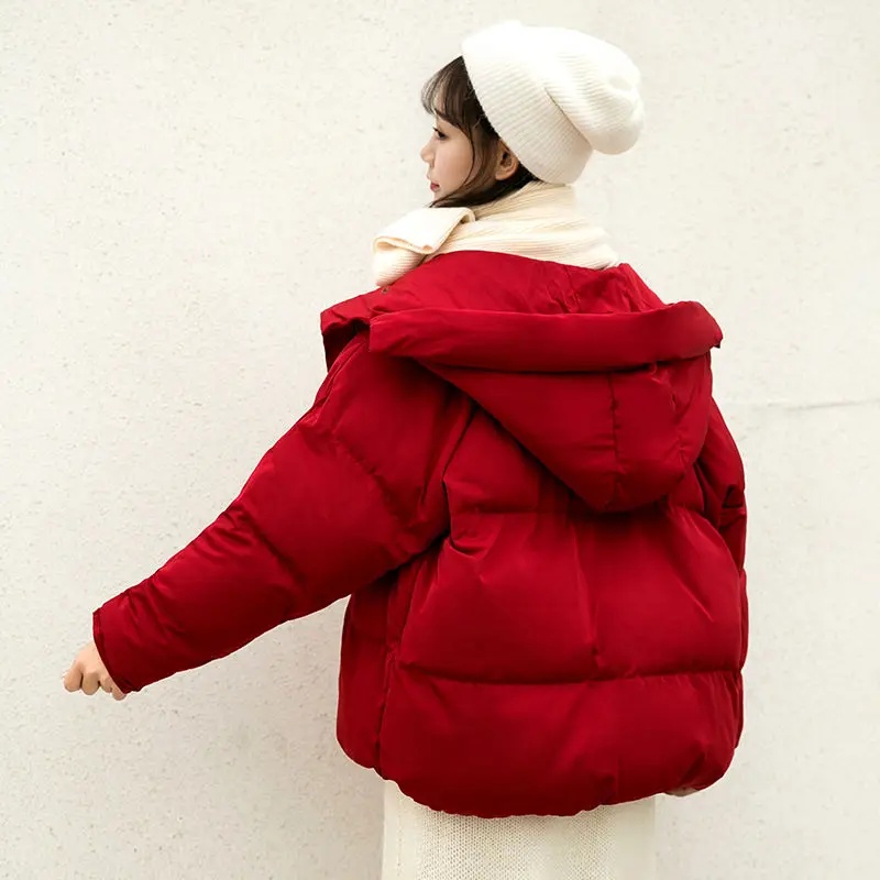 New Cotton Padded Jacket 2024 Winter Hooded Parkas Woman Warm Down Jackets Female Short Coat Thicken Student Casual Snow Outwear