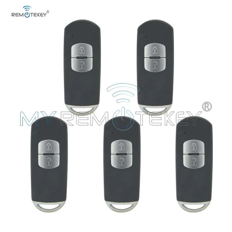 

Remtekey 5pcs Smart Key Case Car Key Cover 2 Button For 2009-2013 Mazda CX-5 CX-7 3 5 6 Remtekey