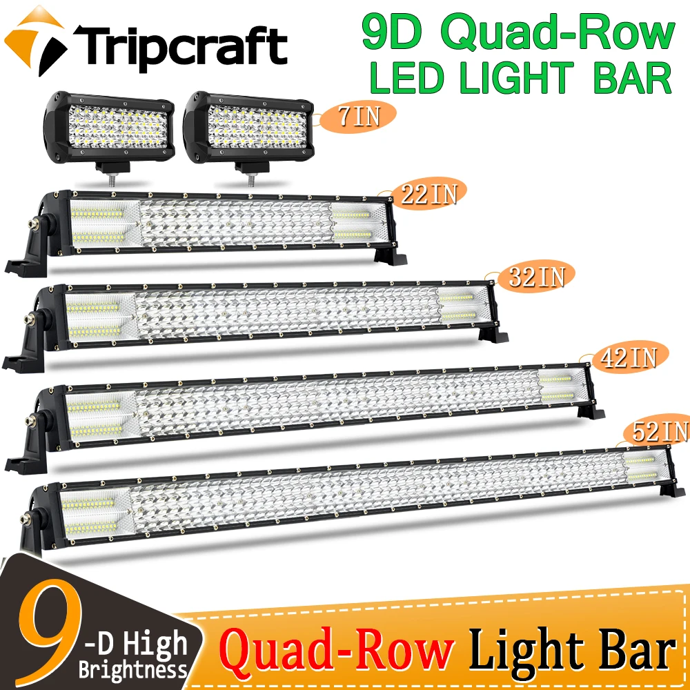 

Tripcraft Quad-row Straight LED Light Bar 4row light bar 396W 576W 756W 882W For SUV 4X4 OffRoad ATV Car