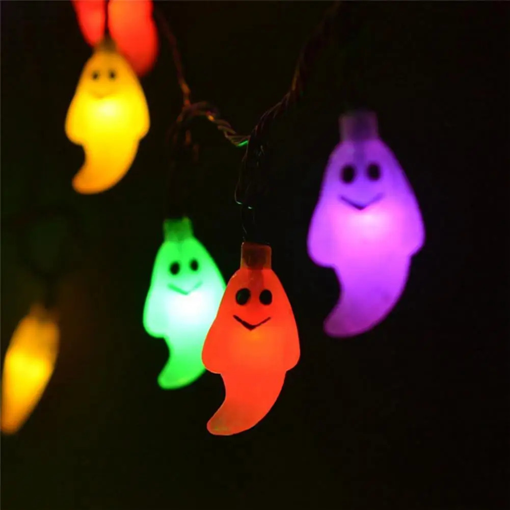 String Light Ghost Shape Festival Decoration 10/20/40 LEDs Halloween Fairy Lamp Ornament for Home