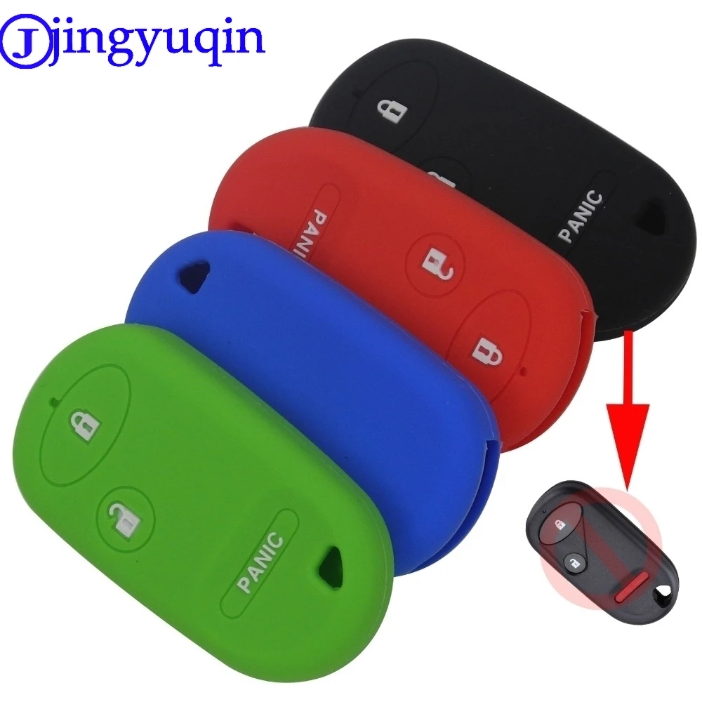 jingyuqin 3/2+1 Buttons Silicone Remote Car-Styling Key Case Cover 2001-2005 For Honda Civic Accord Insight Pilot Key Holder