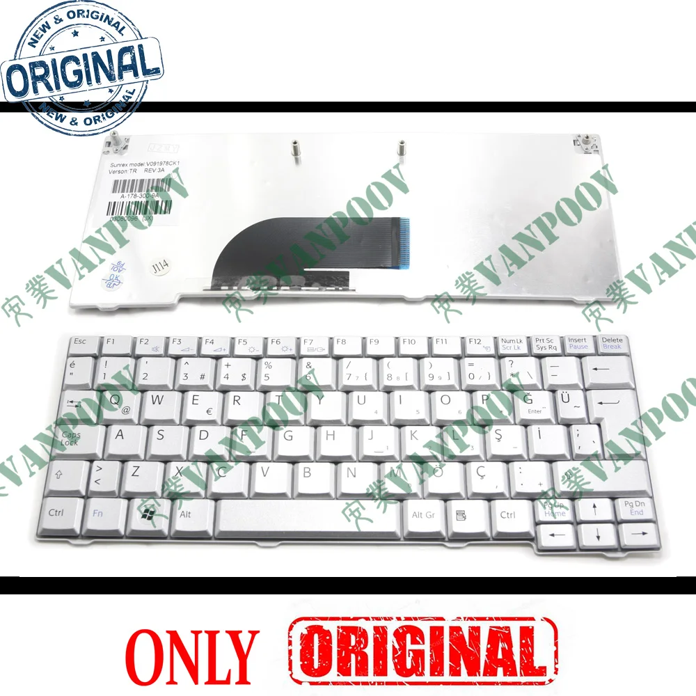 TR Notebook Laptop Keyboard for Sony Vaio VPC-M VPC-M12 -M11 VPC-M111AX M121AX VPCM12L PCG-21313M 21313L 21311T Silver Turkish