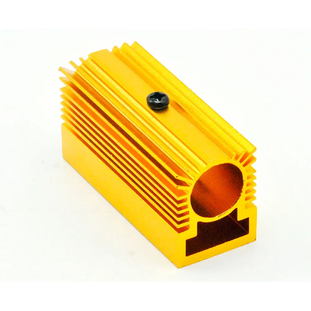 

Golden Heatsink Holder For Dia 12mm Blue/Green/Red/IR Laser Modules Cooling 20X27X46MM