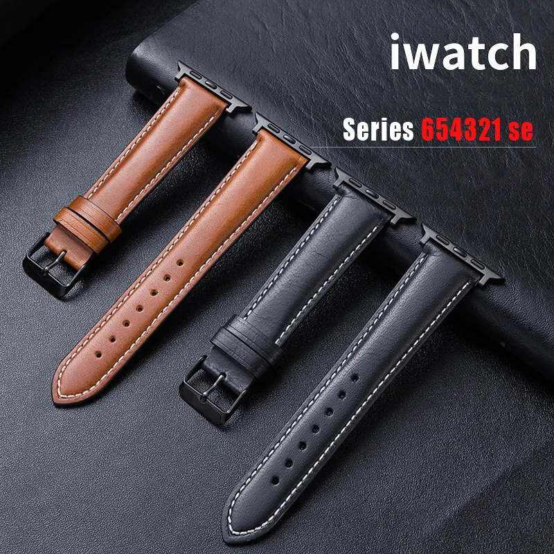 

Leather strap For apple watch band 44mm 40mm 45mm 41mm 49mm 38mm 42mm 44 mm bracelet correa iwatch series 3 4 5 6 7 8 9 ultra 2