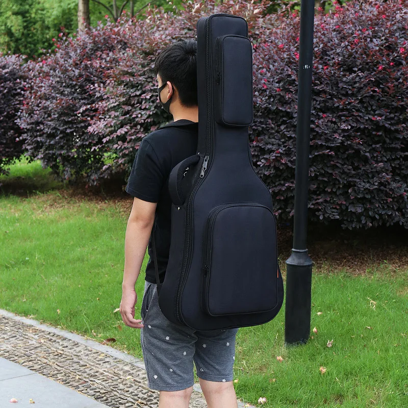 40/41 Inch Acoustic Classical Guitar Bag Case Backpack Adjustable Shoulder Strap Portable 20mm Thicken Padded Black