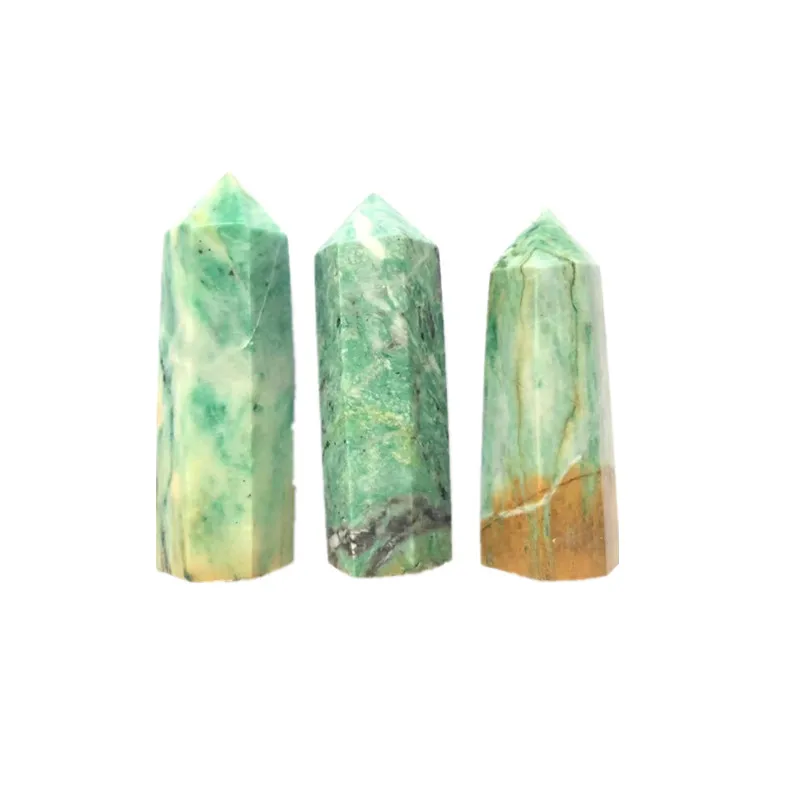 Green Turquoise Quartz Crystal Point green Aragonite Single Terminated Tower Chakra Healing Gemstone Home Decor