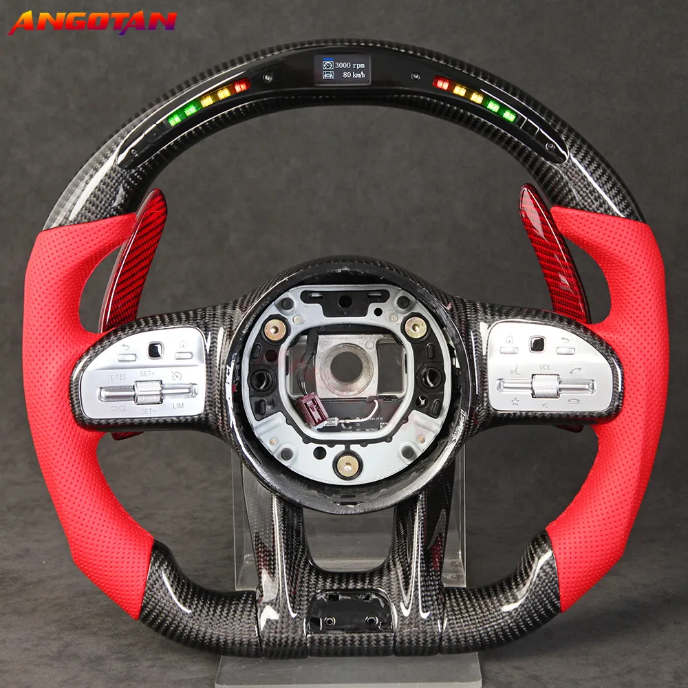 Carbon Fiber Steering Wheel Fit For Mercedes-Benz Sport Car AMG CLA C G GLA GLC S63 S65 W205 W222 W219all series