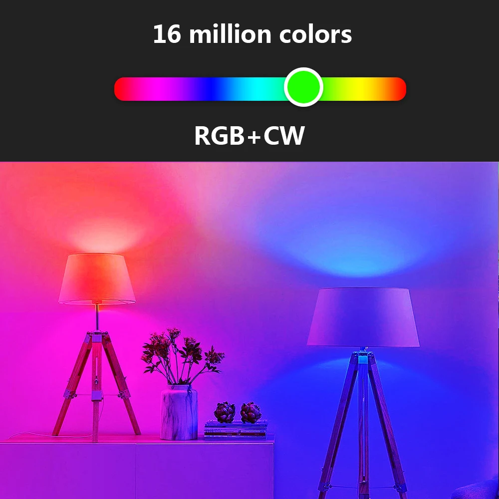 2pcs Voice Control 9W Rgb Smart Light Bulb Dimmable E27 B22 Wifi Led Magic Lamp Ac 85V-265V Work With Alexa Google Home