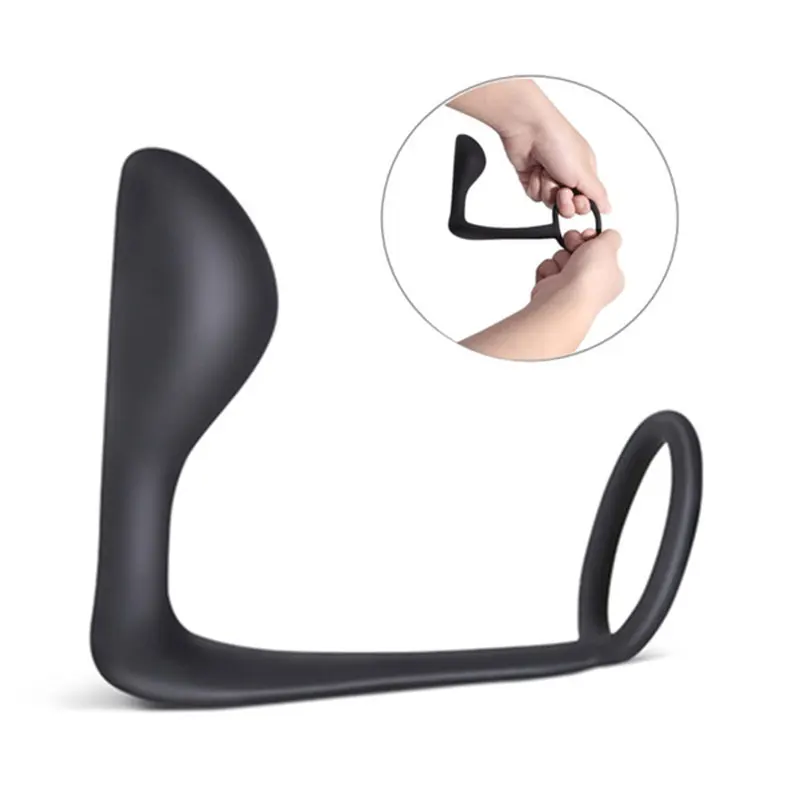 WAKEWAY Penis Ring Prostate Massager Male Anal Plug Wholesale Wearable Silicone Anal Masturbation Stick Delayed Ejaculation