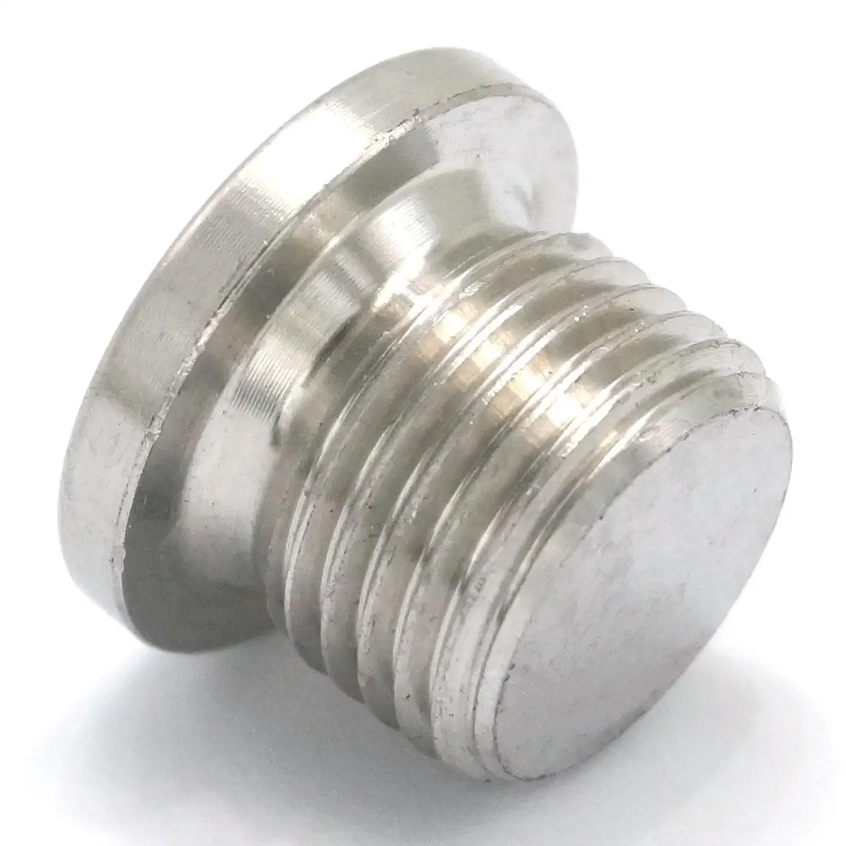 Plugue de aço inoxidável com escareado m16x1.5mm macho ss304., plugue com flange interno e cabeça sextavada para encaixe de tubulação.