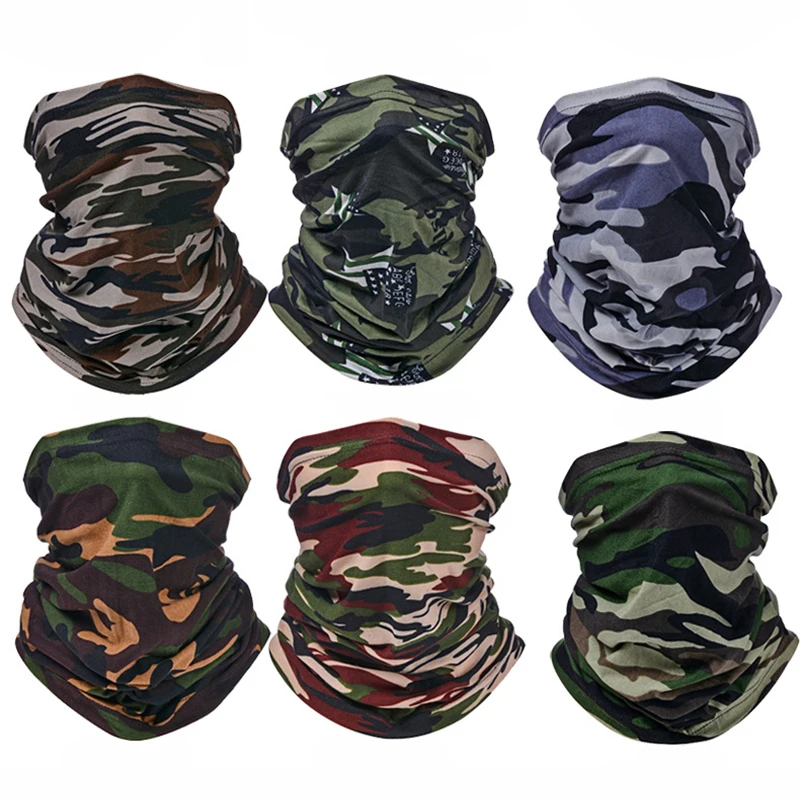 Outdoor Balaclava Bandana UV Protection Biker Cover Scarf Seamless Magic Headband Camouflage Neck Gaiter Face Cover Headwear