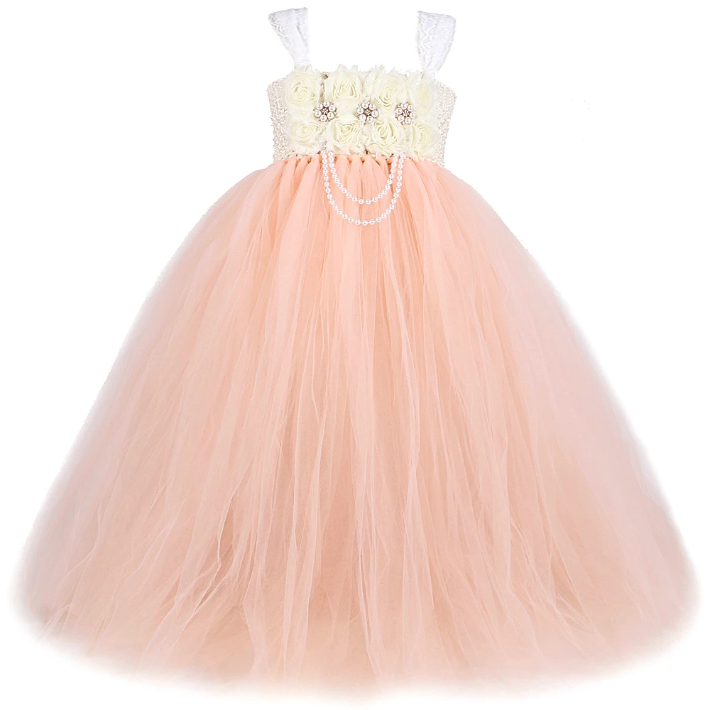 

Flower Girl Dresses for Wedding Long Princess Tutu Dress for Kids Birthday Halloween Costumes Girl Dancing Party Floor Ball Gown