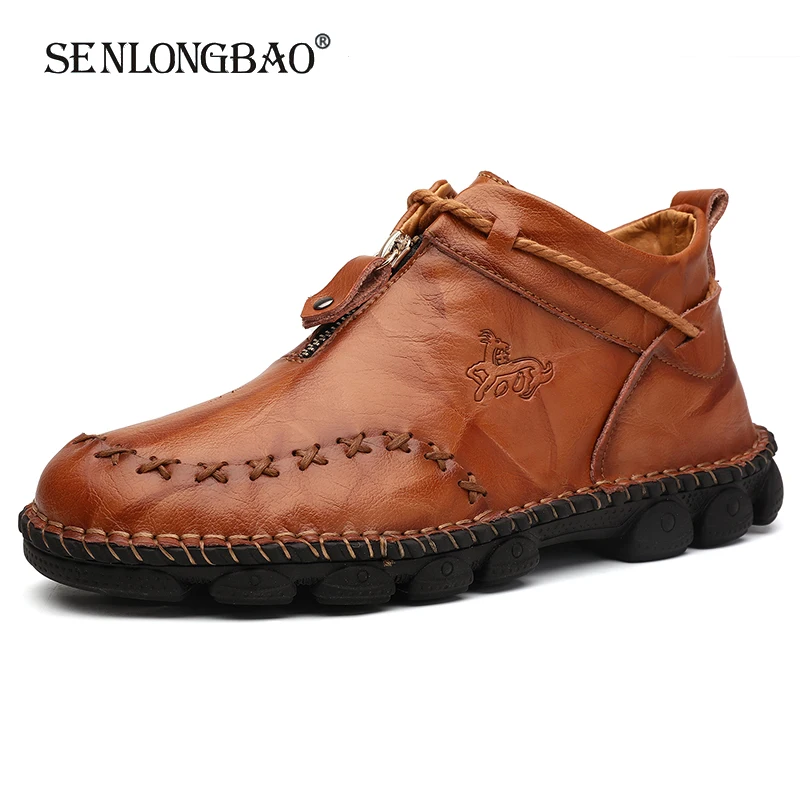 Brand New Spring Autumn Fashion Men\'s Shoes Men Comfortable Casual Shoes Men Loafers Men\'s Leather flat shoes big Size 38-48