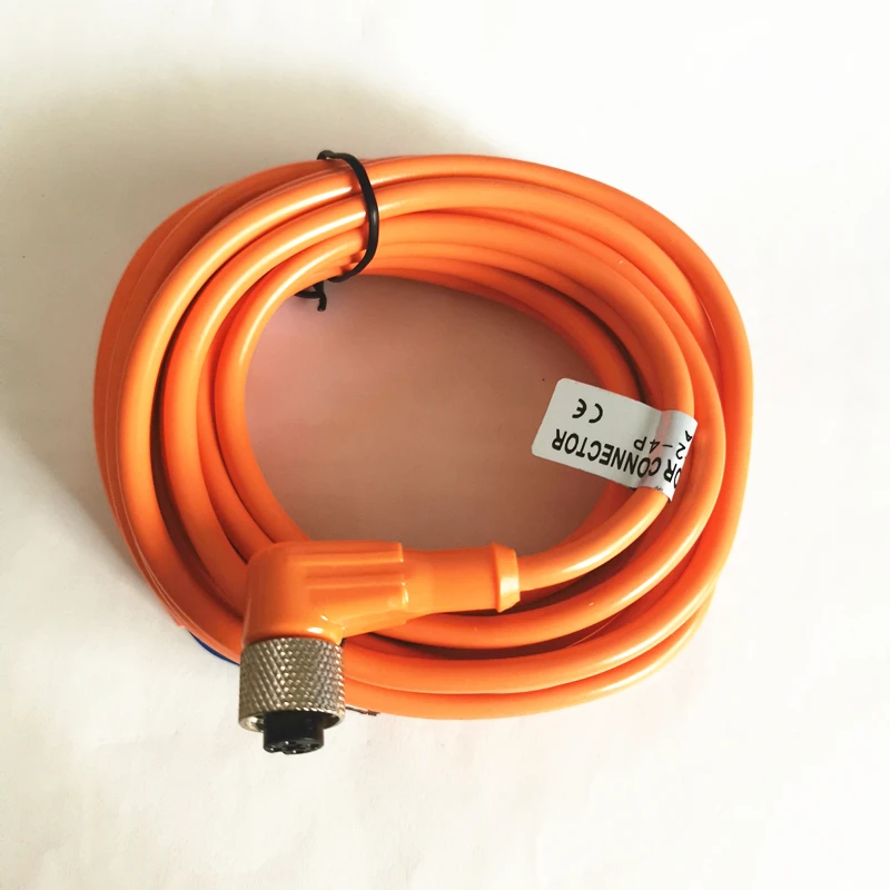 5 m Kabel M12 NPN /PNP NO+NC 4 Drähte/Stifte Buchse Winkel Buchse Sensorstecker Buchse Linker Paar orange Farbe