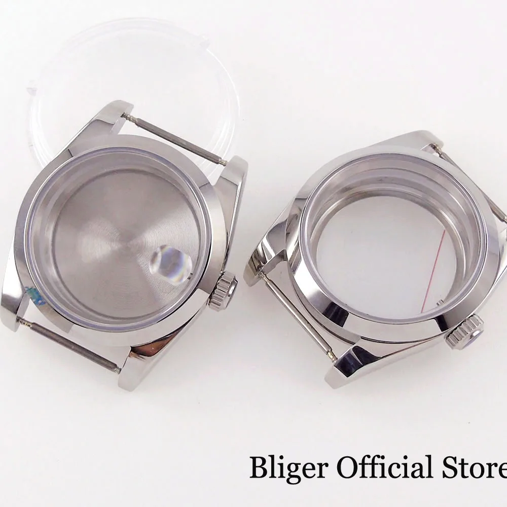 BLIGER Polished Bezel 36mm/39mm Automatic Watch Case Sapphire Glass fit NH35A NH36A Miyota 8215 DG ETA2824 PT5000 Movement