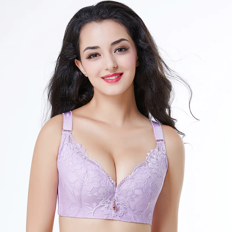 Push Up Bra Women\'s Lace Underwire Bras Adjusted-strap Plus Size Brasserie with Padded Bra 36/80 to 50/115 CDE UnderWire Push Up