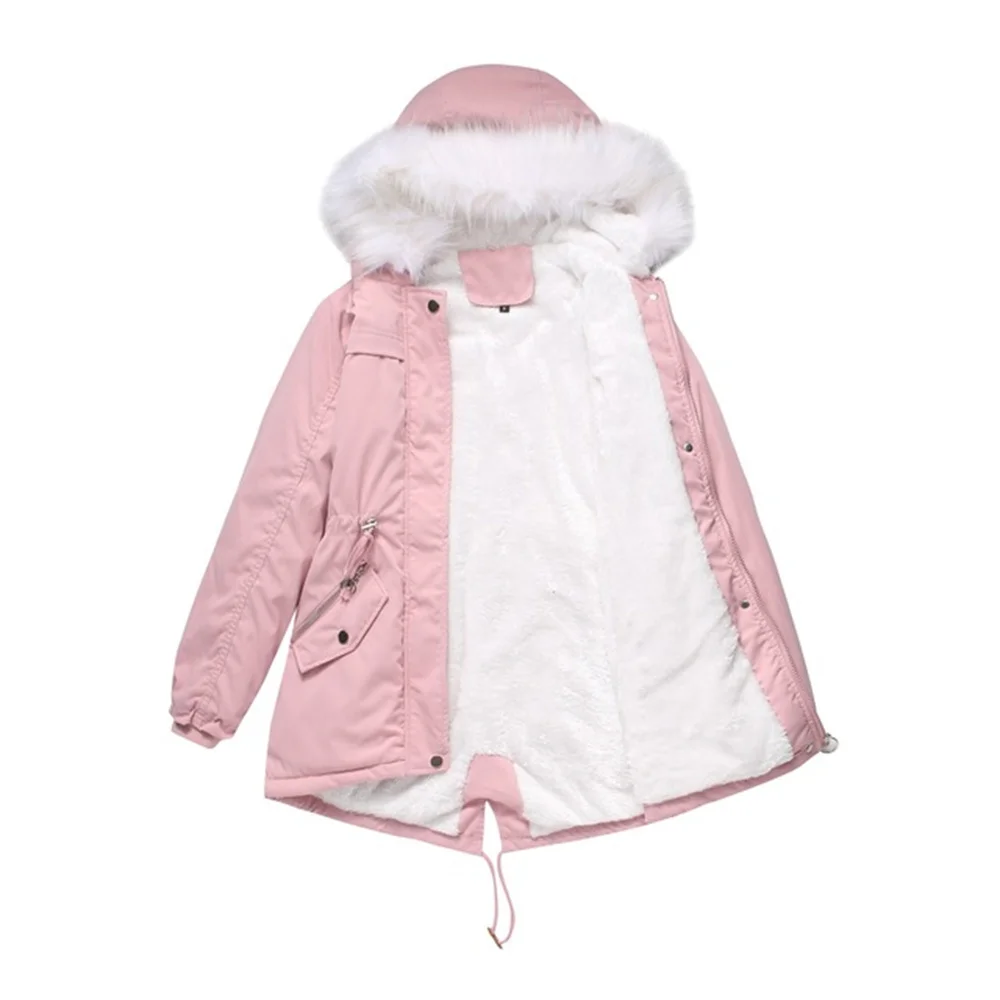 Winter Clothes Ladies Jackets Thicken Warm Fashion Plus Size Parkas Hoodies With Fur Collar  Cotton Coat Female