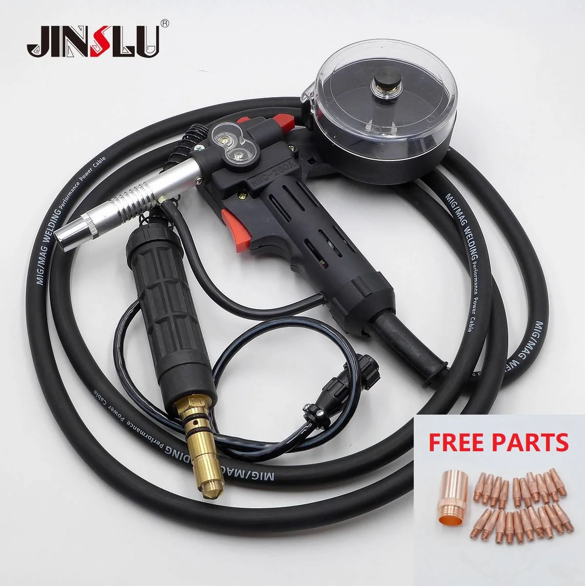 3 Meters MIG Welder Spool Gun Wire Feeder Aluminum Welder Use Standard Spool 24V DC Motor Free Nozzle Tips