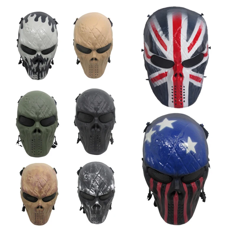 Militare tattico Airsoft Paintball maschera protettiva Phantom Camouflage Cosplay Wargame Mask attrezzatura da caccia con fionda all\'aperto