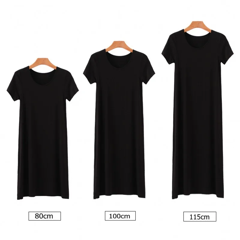 Robe t-shirt décontractée à col rond et manches courtes pour femmes, tenue trapèze de 80 à 115cm