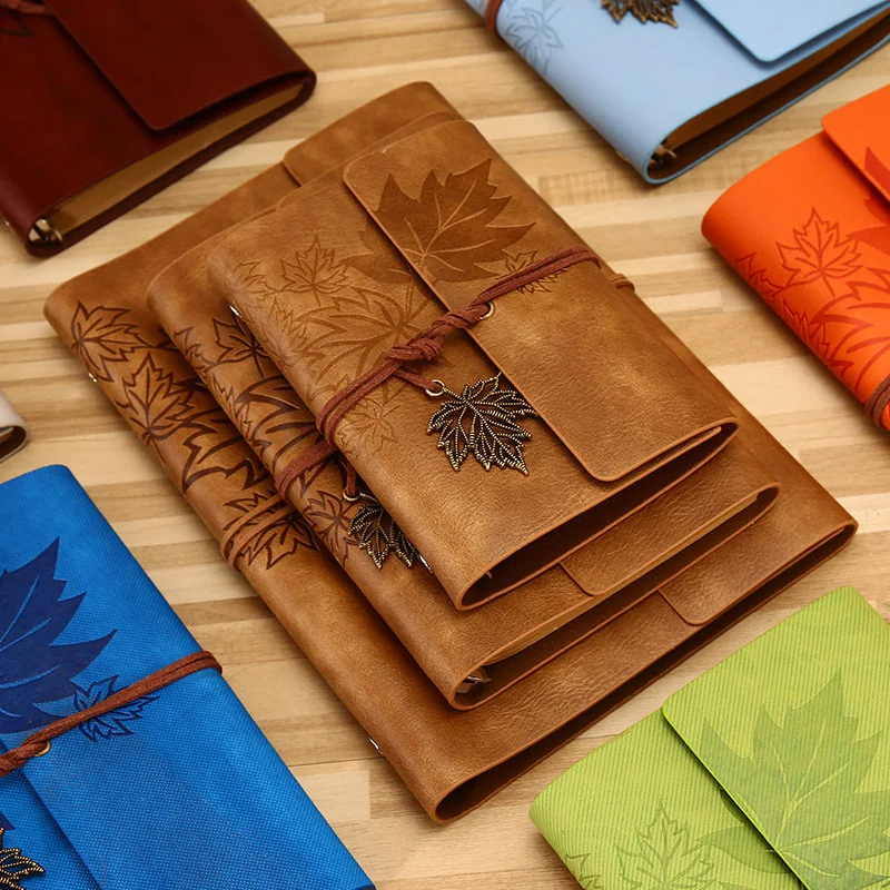 A5 A6 A7 gezginler Vintage Notebook PU deri boş Kraft günlüğü not defteri dergisi Sketchbook kırtasiye okul ofis malzemeleri