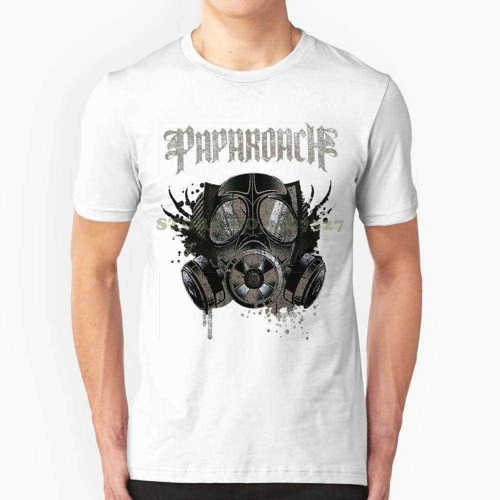 Hip-Hop Simple Splicing Tee Tops Shirt Authentic Papa Roach Face Mask Metal T Shirt Black S M L Xl 2xl New