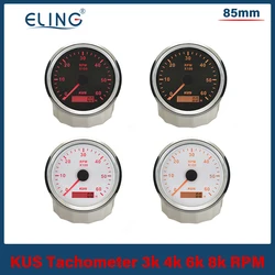 KUS Tachometer Tacho Gauge 3000RPM 4000RPM 6000RPM 8000RPM with Hourmeter for Car Boat Truck Motorcycle Engine Waterproof 12V24V