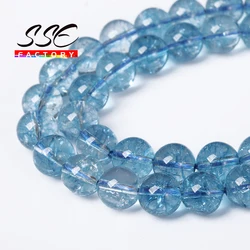 AAAAA Natural Quartz Blue Topazs Beads Blue Crystal Beads Natural Stone Beads For Jewelry Making Diy Necklace Bracelet