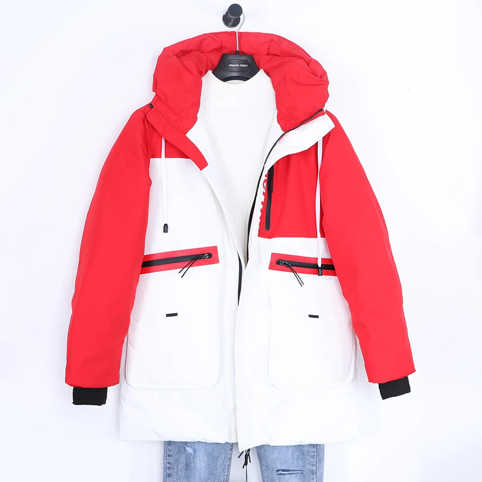 

2020 winter women's casual down jacket white duck down hooded jacket long-sleeved warm jacket Parker women's portable down jacke
