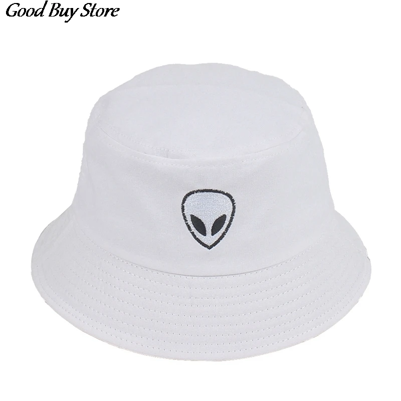 Cool Alien Print Bucket Hats For Women Men Sun Hat Summer Fashion Sunscreen Fisherman Panama Hip Hop Caps Breathable Cotton 2020